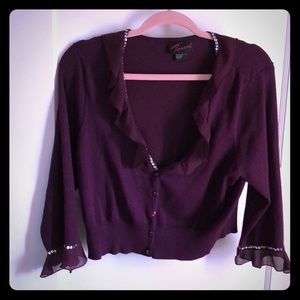 Torrid cropped purple cardigan